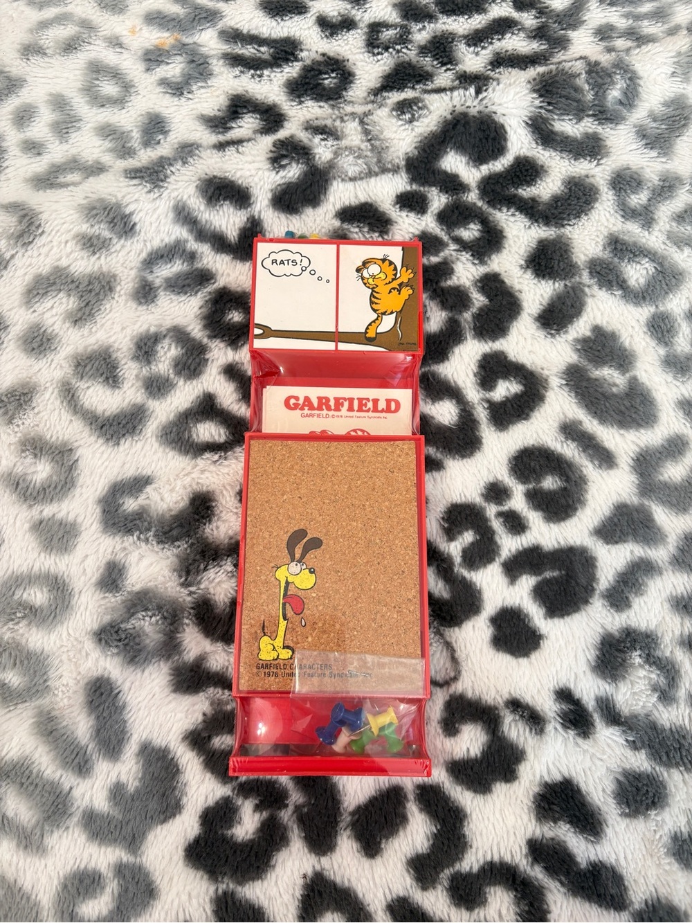 Vintage Garfield Cork Memo Board Stationary Kit
